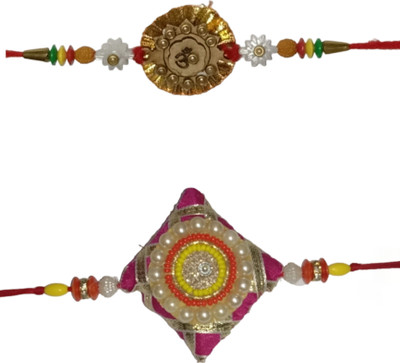 lekhbhav Designer LK154 Assorted Rakhi  Set(2)