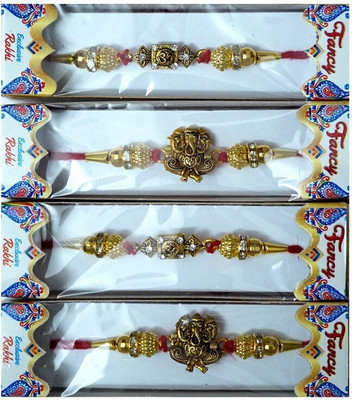 lekhbhav Designer LK9 Assorted Rakhi  Set(Pack of 4 rakhi)