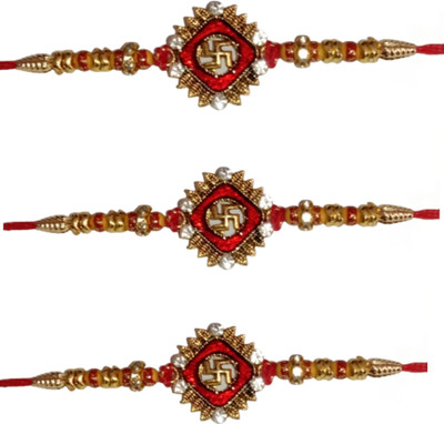 DARSHITABHAV Religious New_Mangalam18_FW Assorted Rakhi  Set(3 Rakhi)