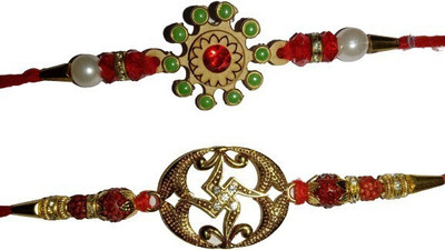 BHAVYA SALES Designer SKT1018-N2 Assorted Rakhi  Set(2)