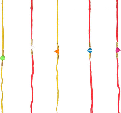 VCARTNOW Thread dcreation10120fk Assorted Rakhi  Set(5 RAKHI)