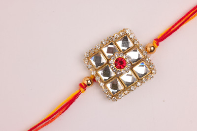 JSR Designer Rakhi_Model 15 Pearl Rakhi  Set(1 x Rakhi Set)