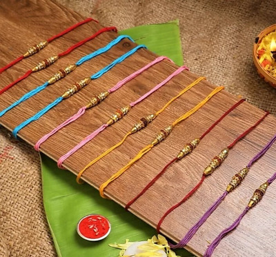 BHAVYA SALES Designer S45-N2 Mauli Thread Rakhi  Set(12 Best Rakhi)