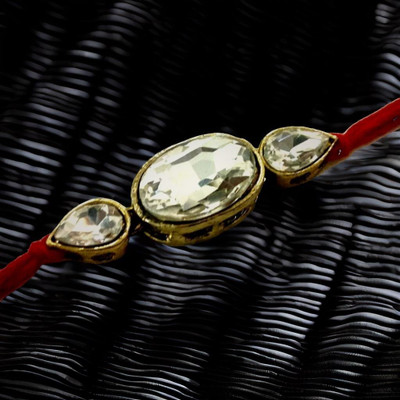 Shree Enterprises Thread shree 01258RAKHI 681 Kundan Chawal Roli Pack  Set(1 BHAI RAKHI)