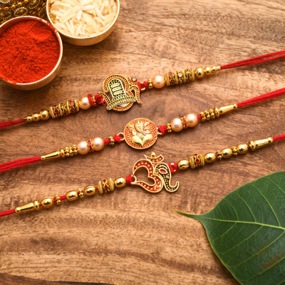 Poorak Rakhi, Chawal Roli Pack Set(3 Rakhi)