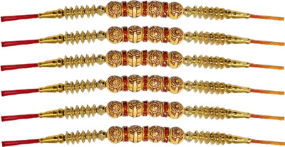 URBANELA Designer a_6-RK22 Assorted Rakhi  Set(6 Rakhi)