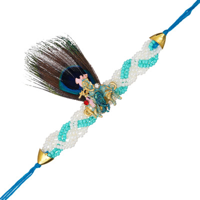 Ingo Creation Bracelet RK530 Kundan Rakhi  Set(1 Bhai rakhi, 1 roli cahwal packet)