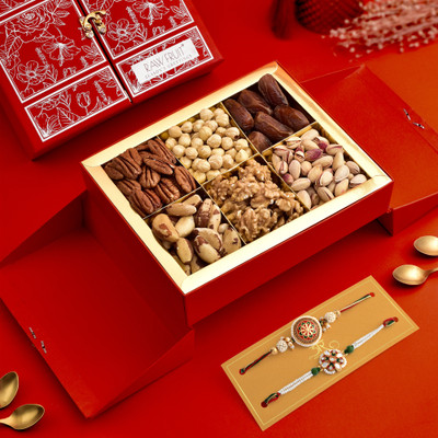 HyperFoods HF-RF-STNDBX-PRMUM-RED-R202 Paper Gift Box(Multicolor)