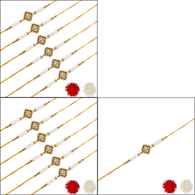 AARON INC Thread Ai_Rakhi_00001423585 Mauli Thread Rakhi  Set(Pack of 13 Rakhi)