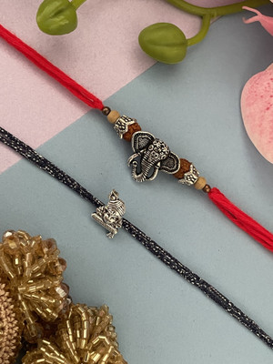 Digital Dress Room Thread 13RAK-420-680-2 Assorted Rakhi  Set(2 Rakhi)