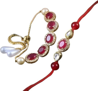 Aamrapali Silver Gems Thread Rakhi(UJ)-13-AP:P2 Mauli Thread Rakhi  Set(2 Rakhi)