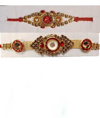 lekhbhav Designer skt1091_New_Rakhi_set Assorted Rakhi  Set(2 RAKHI)