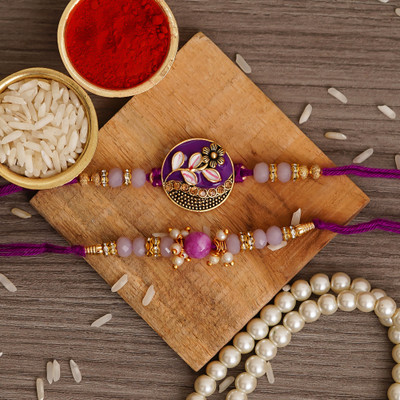 Flipkart SmartBuy Designer Rakhi Assorted Chawal Roli Pack, Rakhi  Set(2Pc Rakhi, 1Pc Roli, 1Pc Chawal)