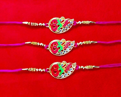 lekhbhav Designer LK176 Assorted Rakhi  Set(Designer Rakhi set of 3 for bhaiya)
