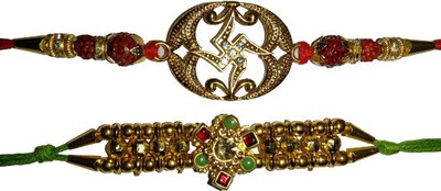 DARSHITABHAV Religious New_Mangalam356_FW Assorted Rakhi  Set(2 Rakhi)