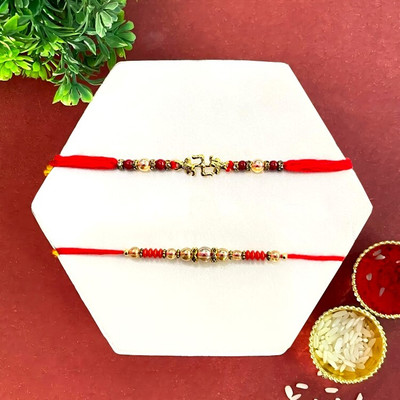 Home Delight Designer Rakhi-2-combo13 Assorted Rakhi  Set(2 Rakhi, Roli, Chawal)