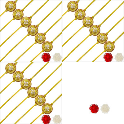 PRAHAN INTERNATIONAL Thread Ai_Rakhi_00001423579 Mauli Thread Rakhi  Set(Pack of 18 Rakhi)