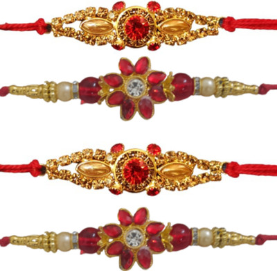 lekhbhav Designer SKT441 Assorted Rakhi  Set(4)