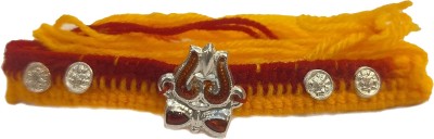 Shree Jewellers Religious center trishul damru side small flower Silver Rakhi  Set(1 Rakhi)