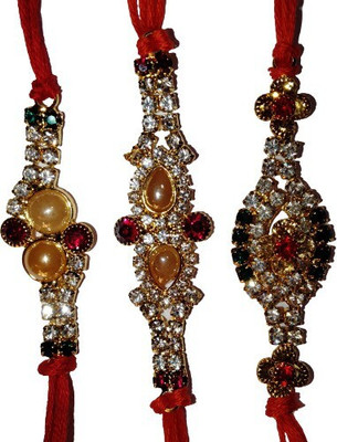 DARSHITABHAV Designer New_Mangalam445_FW Assorted Rakhi  Set(3 rakhi)