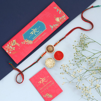 FNP Thread GIFTSFNP28493_RK24 Mauli Thread Rakhi  Set(3)