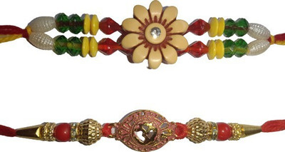 lekhbhav Designer LK221 Assorted Rakhi  Set(2 Rakhi)