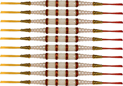 URBANELA Designer a_10-RK20 Mauli Thread, Pearl Rakhi  Set(10 Rakhi)