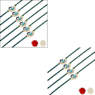 AARON INC Thread Ai_Rakhi_00001423598 Mauli Thread Rakhi  Set(Pack of 10 Rakhi)