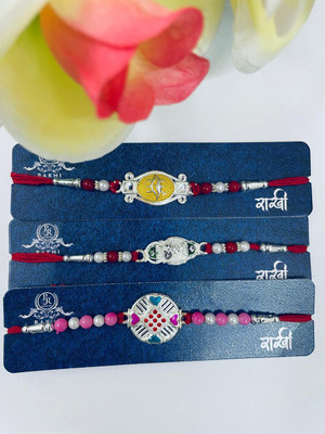 RUDRANSHH Thread S4 Assorted Rakhi  Set(3Rakhi with 1Roli and 1Mauli packet)