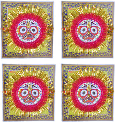 Real Craft Religious 1629-red-p-14-set-4 Assorted Rakhi  Set(Handcrafted Shree Jagannath Rakhi Pack of 4 for Raksha Bandhan)