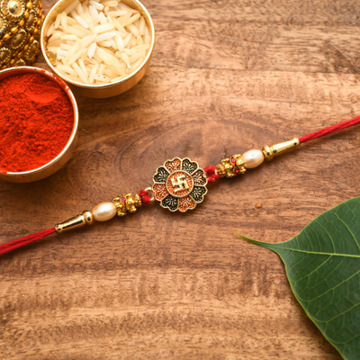 Poorak Religious 23RK_1RA_JR701_CR Mauli Thread Rakhi  Set(1 Rakhi)