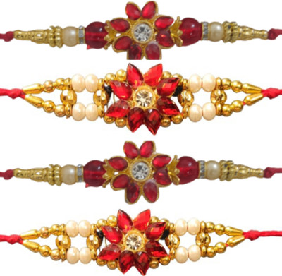 lekhbhav Designer SKT420 Assorted Rakhi  Set(4)