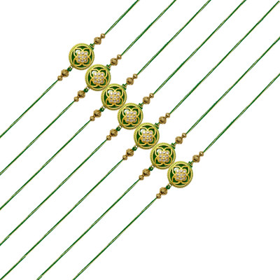 AARON INC Thread Ai_Rakhi_00001423580 Mauli Thread Rakhi  Set(Pack of 07 Rakhi)
