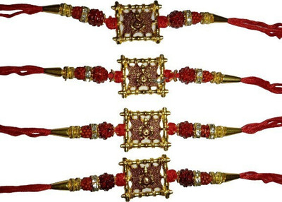 BHAVYA SALES Designer SKT1032_New_Rakhi_set-N2 Assorted Rakhi  Set(4)