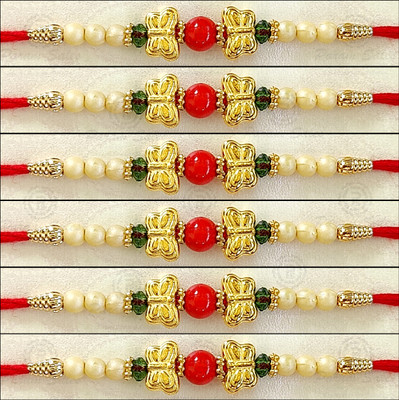 Param sales Designer 4038 Mauli Thread Rakhi  Set(Combo of 6 Rakhi)