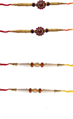 lekhbhav Designer S516 Assorted Rakhi  Set(DESIGNER HANDMADE RAKHI SET)