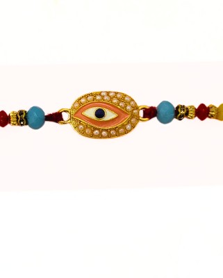 RELBEES Bracelet Rakhi for brother Mauli Thread Chawal Roli Pack  Set(Evileye Rakhi for brother)