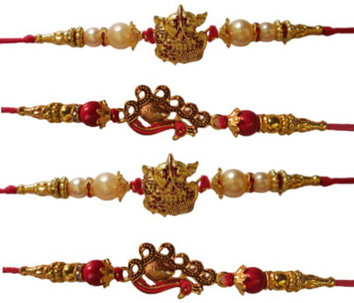 lekhbhav Designer SKT360 Assorted Rakhi  Set(4)