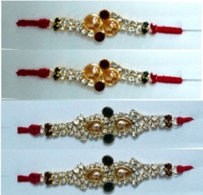 BHAVYA SALES Designer LK415-N2 Assorted Rakhi  Set(4 RAKHI)