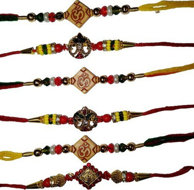 lekhbhav Designer LK197 Assorted Rakhi  Set(6)