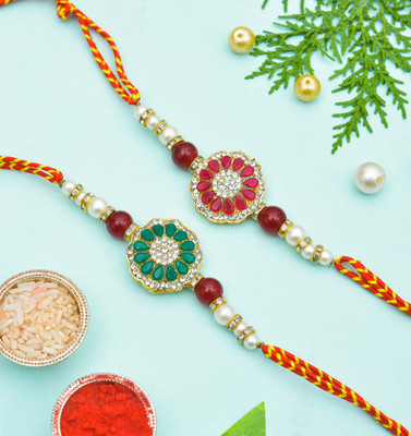 Yuvi Creation Designer RakhiCombo3 Mauli Thread Rakhi  Set(2 Pack)