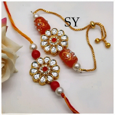 Sivori Thread Rakhi(UJ)-15 Mauli Thread Rakhi  Set(2 Rakhi)