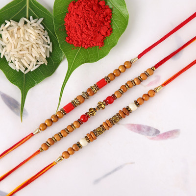 FNP Thread GIFTSFNP22607_RK22 Mauli Thread Rakhi  Set(3)