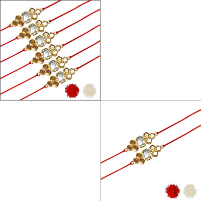 AARON INC Thread Ai_Rakhi_00001423596 Mauli Thread Rakhi  Set(Pack of 08 Rakhi)