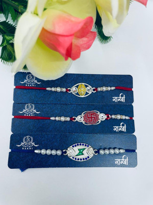RUDRANSHH Thread S5 Assorted Rakhi  Set(3Rakhi with 1Roli and 1Mauli packet)