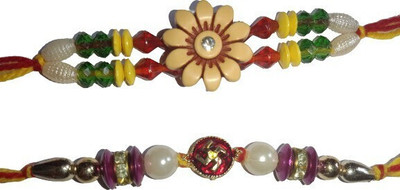 BHAVYA SALES Designer NR23-N2 Assorted Rakhi  Set(2 Rakhi)
