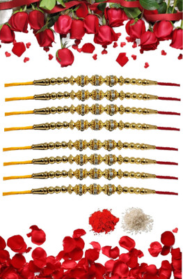 URBANELA Designer c_8-RK06 Assorted Rakhi  Set(8 Rakhi)
