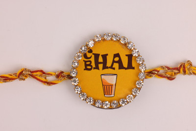 JSR Designer Rakhi_Model 12 Pearl Rakhi  Set(1 x Rakhi Set)