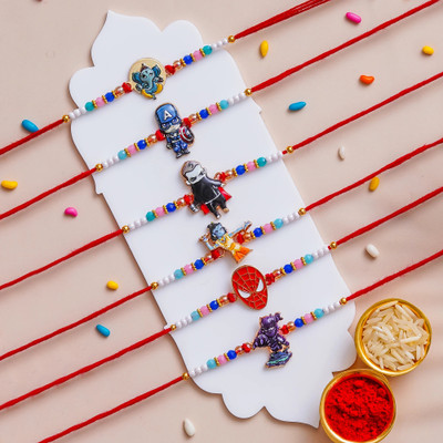 AG STORE Kids RAKHI 007 Mauli Thread Rakhi  Set(RAKHI SET OF SIX)
