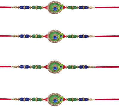 Real Craft Religious 4209-4005-set-4 Assorted Rakhi  Set(Shree Jagannath Rakhi – Pack of 4 for Raksha Bandhan)